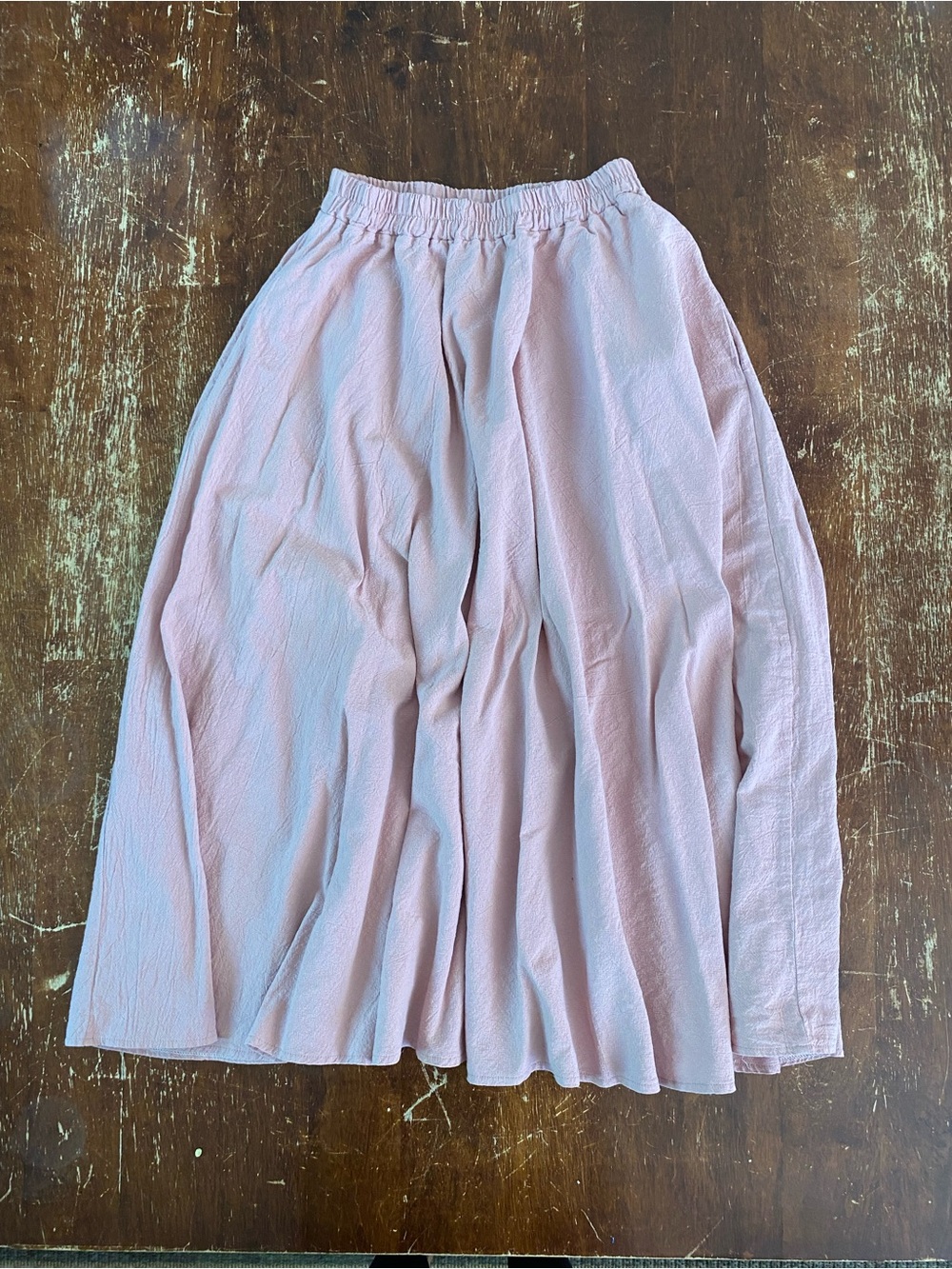 Women's Pink Elastic-Waist Skirt 100% Cotton